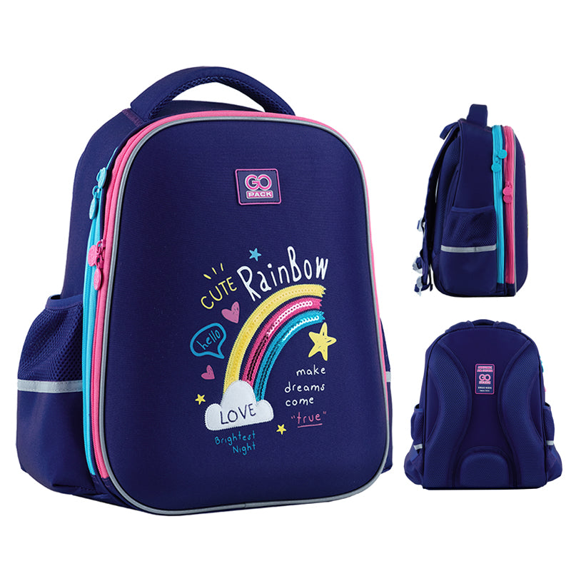 Backpack GoPack Education semi hard-shaped GO24-165M-1 Cute Rainbow