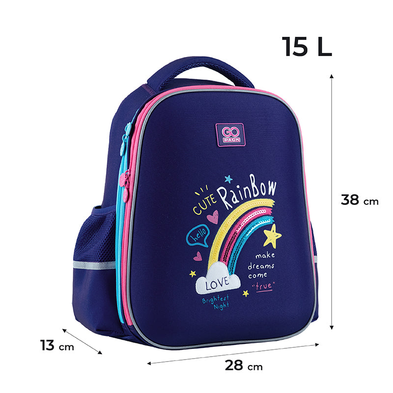 Backpack GoPack Education semi hard-shaped GO24-165M-1 Cute Rainbow