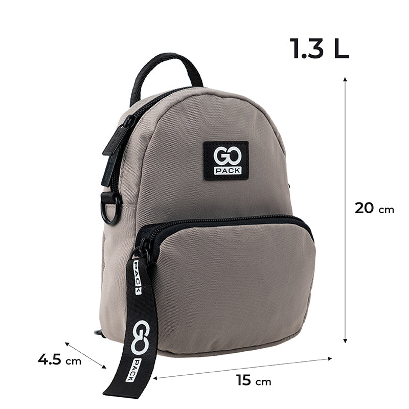 Mini convertible backpack GoPack Education Teens GO24-181XXS-1 beige