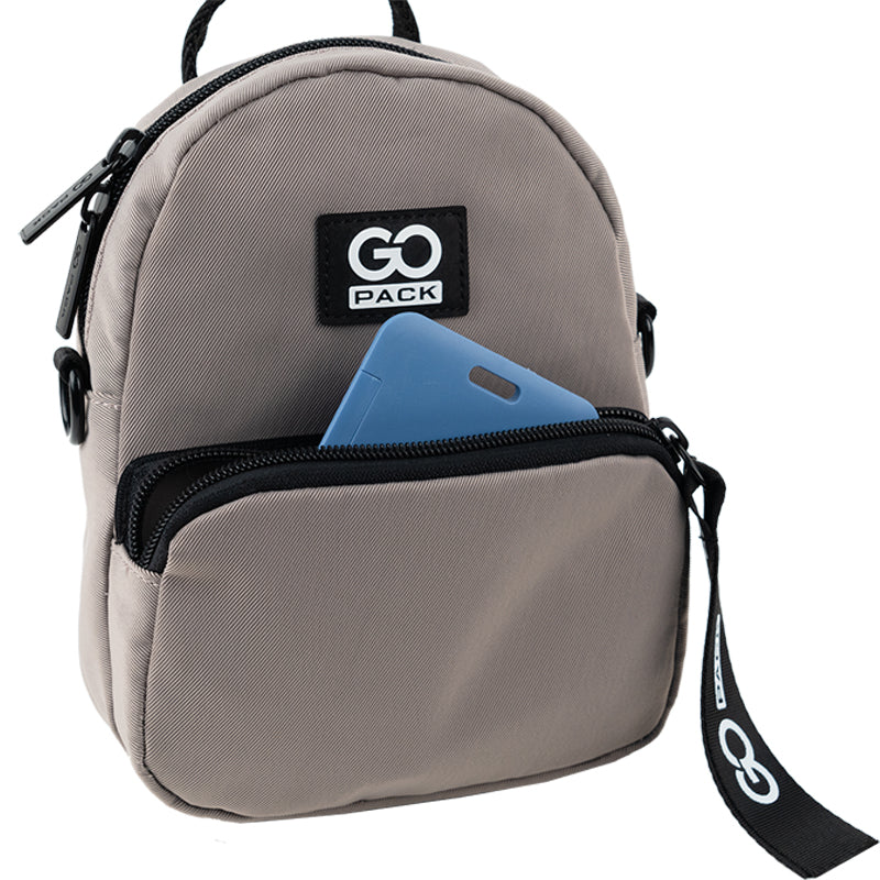 Mini convertible backpack GoPack Education Teens GO24-181XXS-1 beige