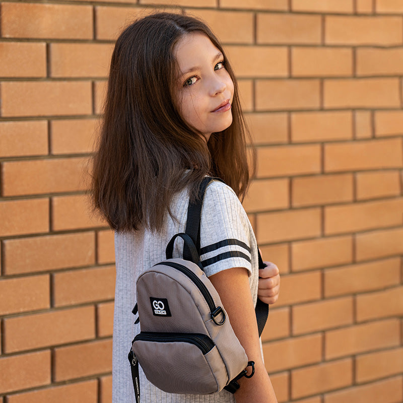 Mini convertible backpack GoPack Education Teens GO24-181XXS-1 beige