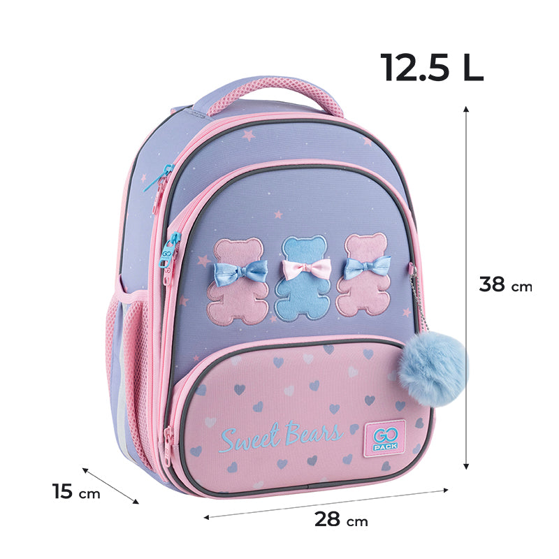School backpack hard shaped GoPack Education Lovely Bears GO25-597M-2