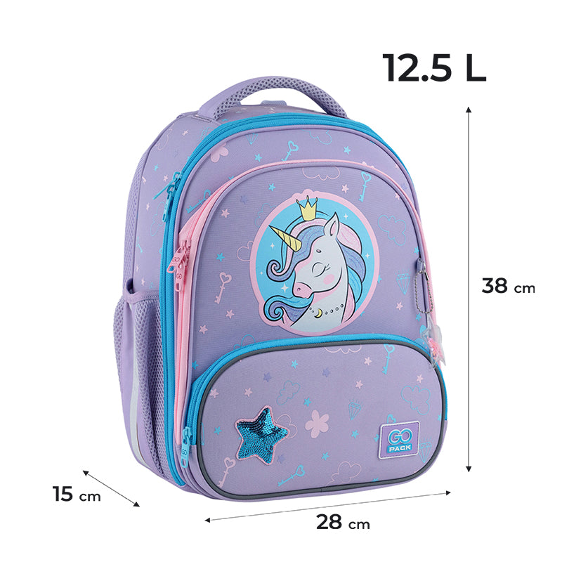 School backpack hard shaped GoPack Education Fairytale Unicorn GO25-597M-3