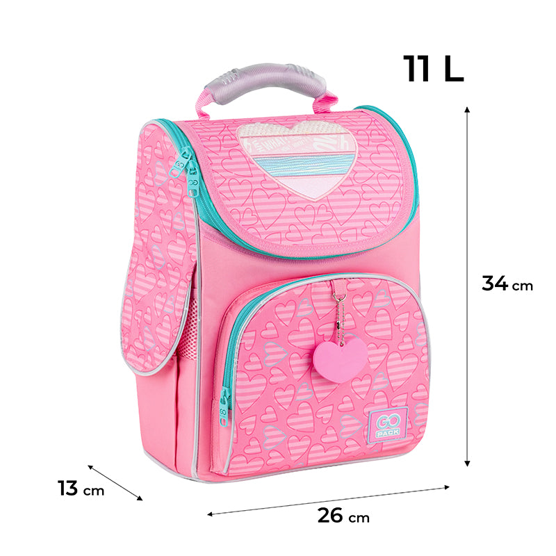 School backpack hard shaped GoPack Education Pink Dreams GO25-5001S-1