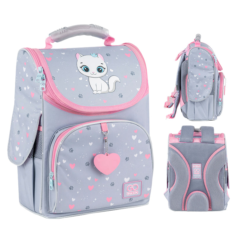 School backpack hard shaped GoPack Education Kitten Princess GO25-5001S-3