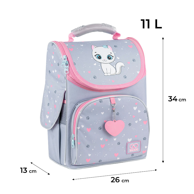 School backpack hard shaped GoPack Education Kitten Princess GO25-5001S-3