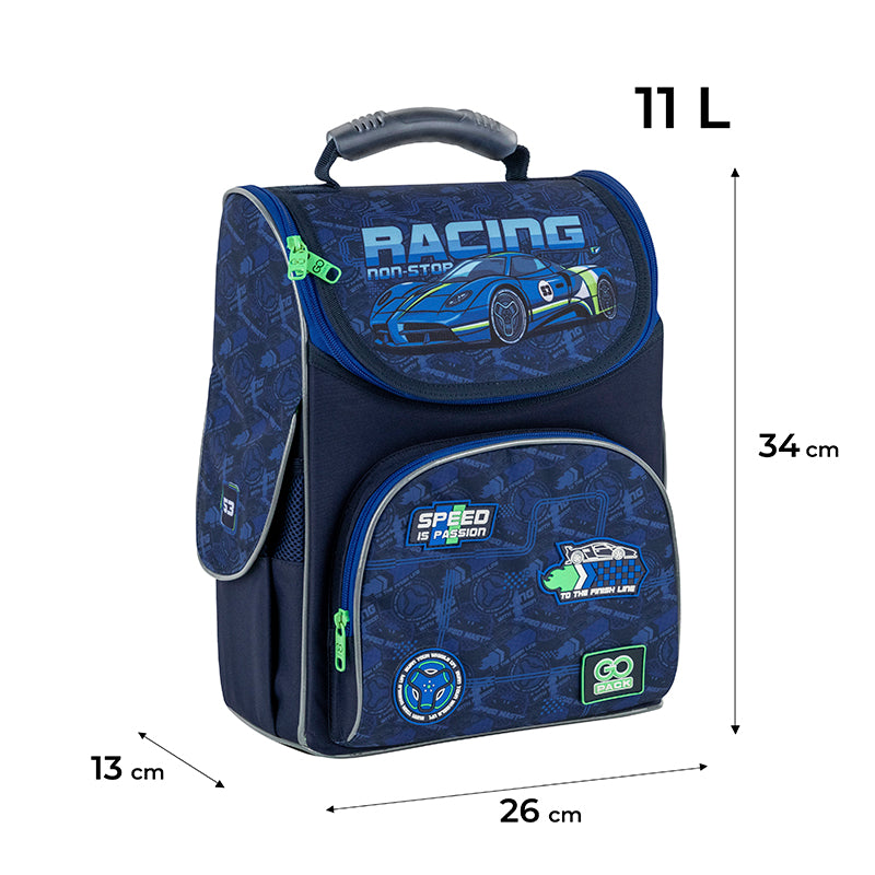 School backpack hard shaped GoPack Education Racing GO25-5001S-6