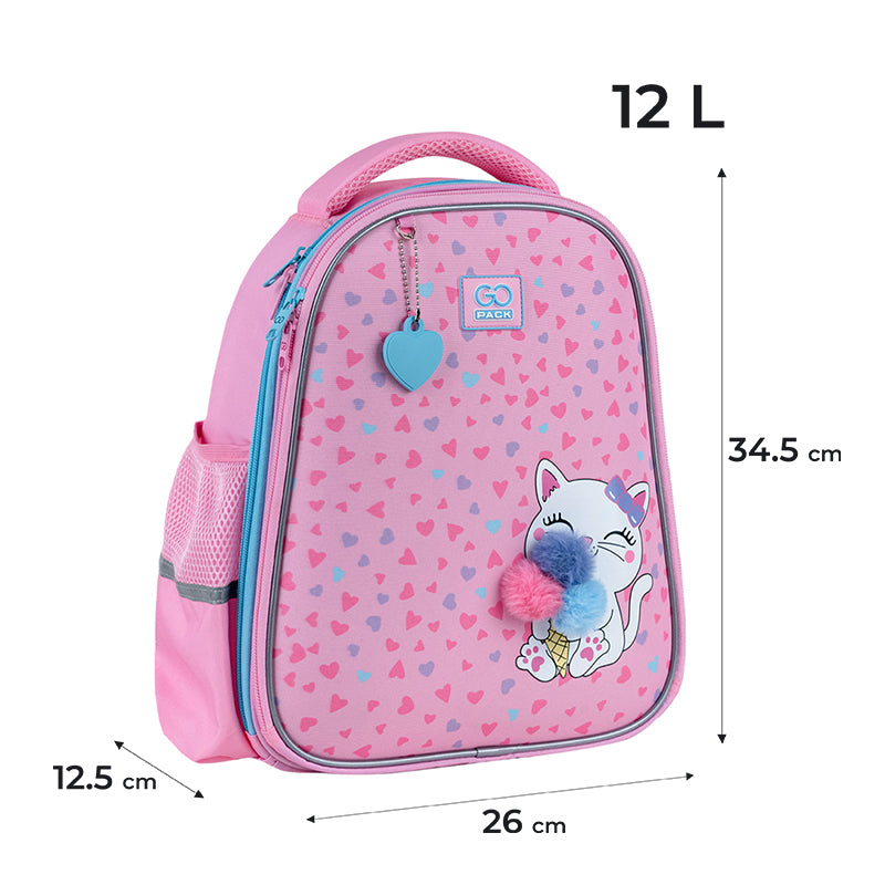 School backpack semi hard-shaped GoPack Education Fluffy Kitten GO25-165S-2