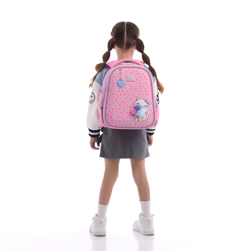 School backpack semi hard-shaped GoPack Education Fluffy Kitten GO25-165S-2