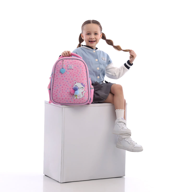 School backpack semi hard-shaped GoPack Education Fluffy Kitten GO25-165S-2