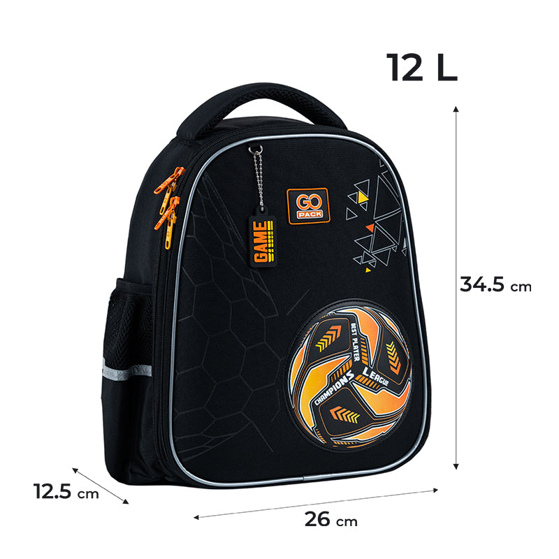 School backpack semi hard-shaped GoPack Education It's a Goal Time GO25-165S-3