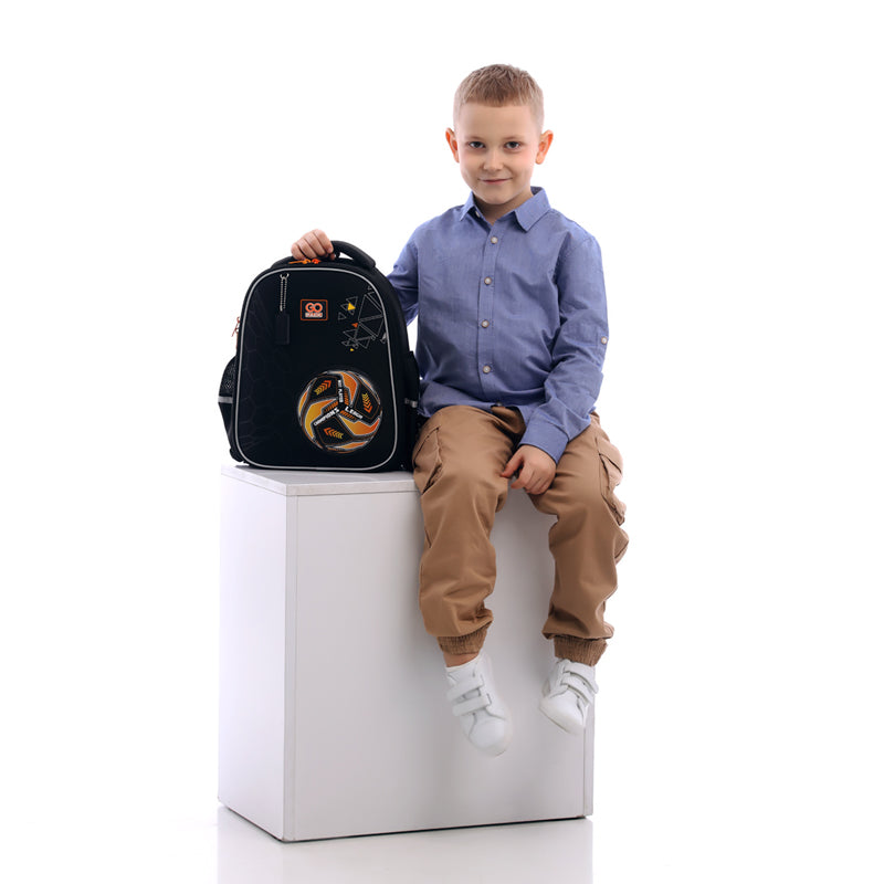 School backpack semi hard-shaped GoPack Education It's a Goal Time GO25-165S-3