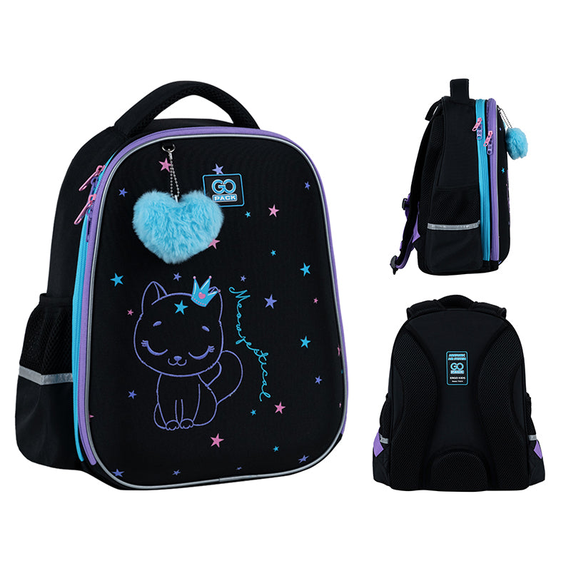 School backpack semi hard-shaped GoPack Education Meowjestical GO25-165M-2