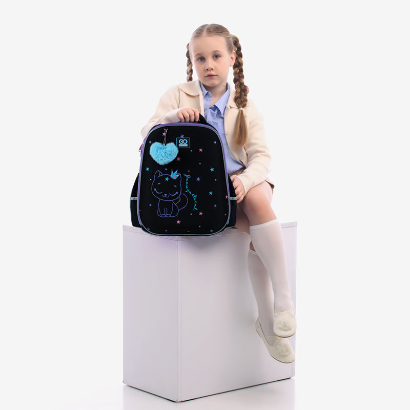 School backpack semi hard-shaped GoPack Education Meowjestical GO25-165M-2