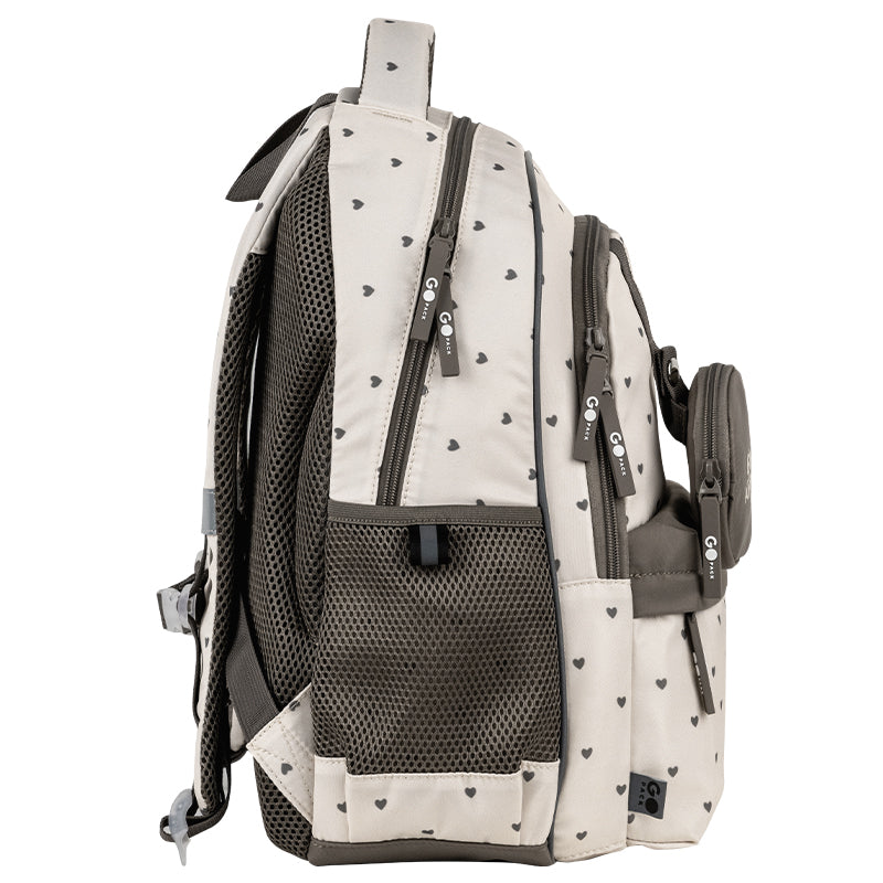 School backpack GoPack Education Beige Polka Dots GO26-182M-3