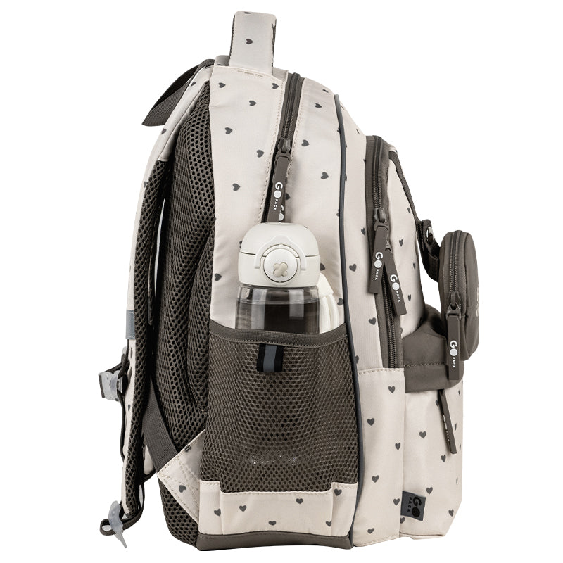 School backpack GoPack Education Beige Polka Dots GO26-182M-3