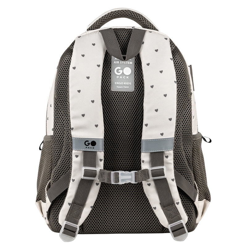 School backpack GoPack Education Beige Polka Dots GO26-182M-3