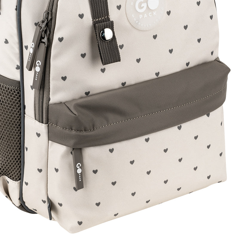 School backpack GoPack Education Beige Polka Dots GO26-182M-3