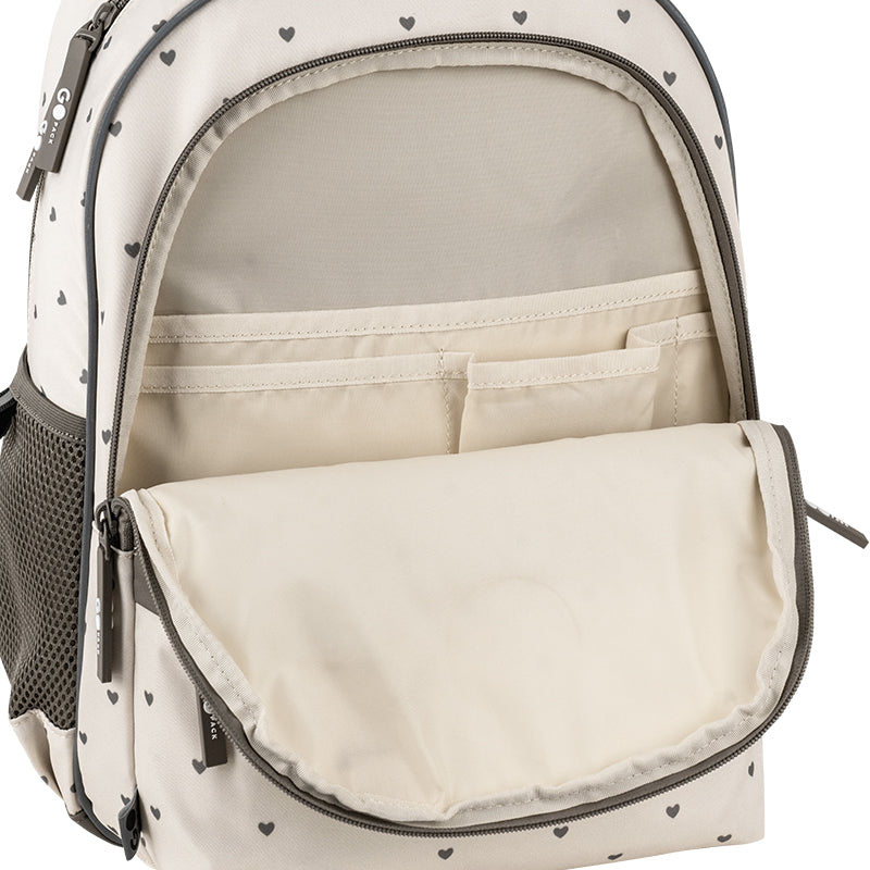 School backpack GoPack Education Beige Polka Dots GO26-182M-3