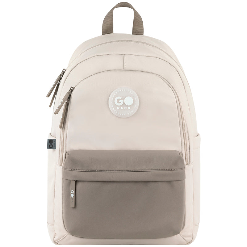 School backpack GoPack Education Beige, Brown GO26-141L-1