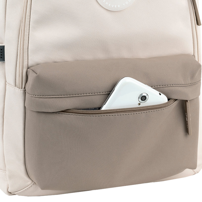 School backpack GoPack Education Beige, Brown GO26-141L-1
