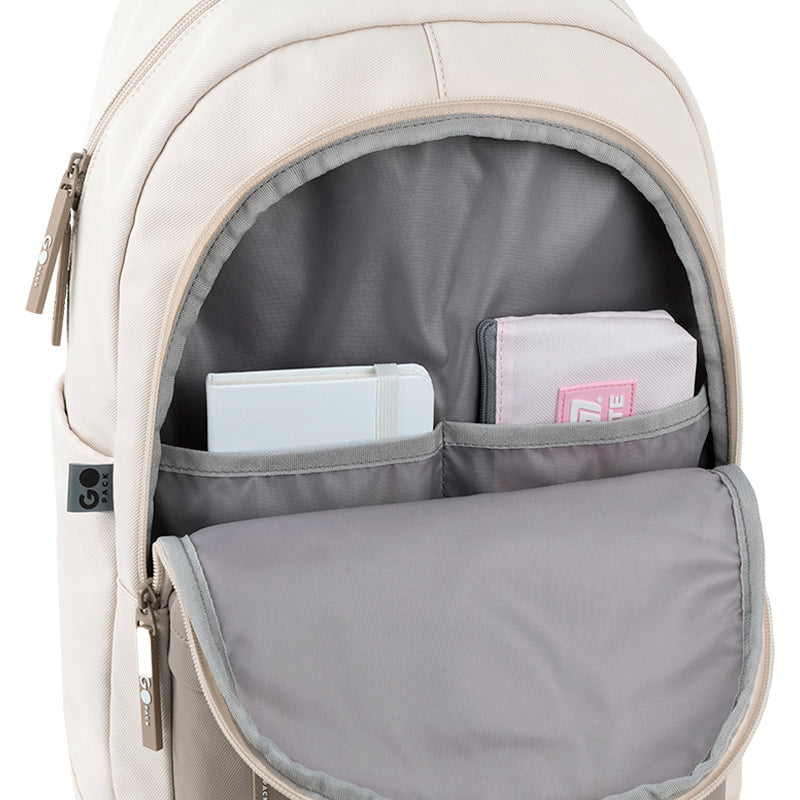 School backpack GoPack Education Beige, Brown GO26-141L-1