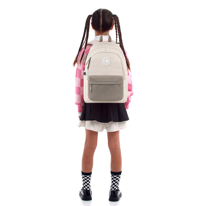 School backpack GoPack Education Beige, Brown GO26-141L-1