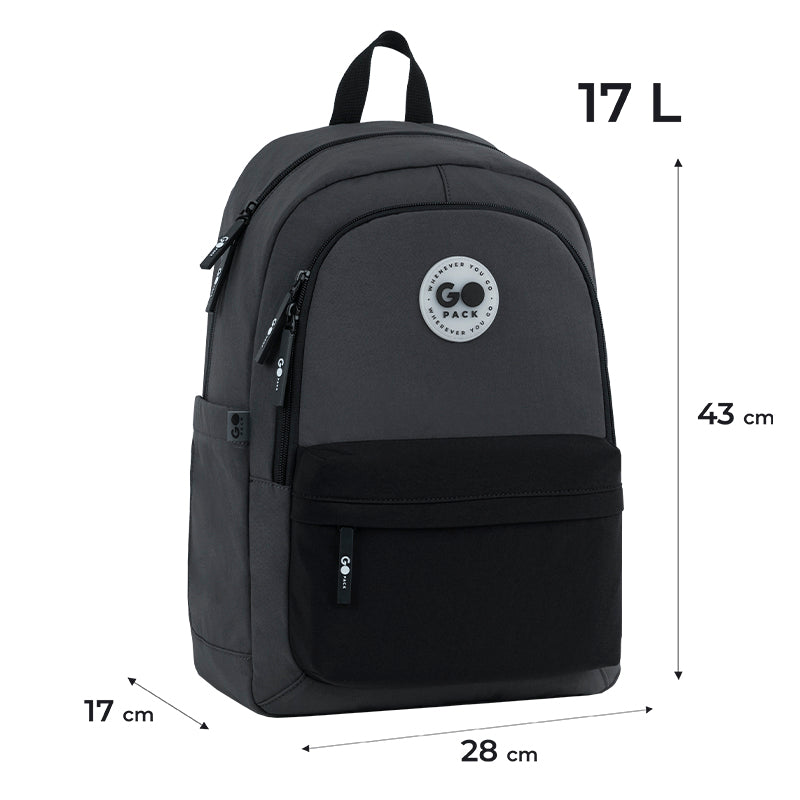 School backpack GoPack Education Black, Gray GO26-141L-4
