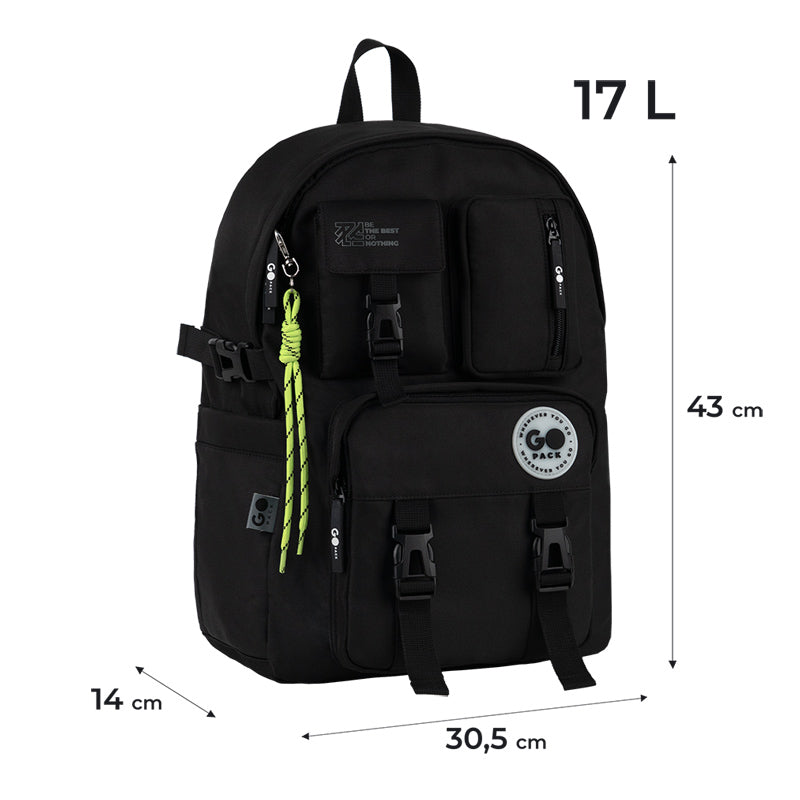 Backpack GoPack Education Teens Black GO26-2500L-3