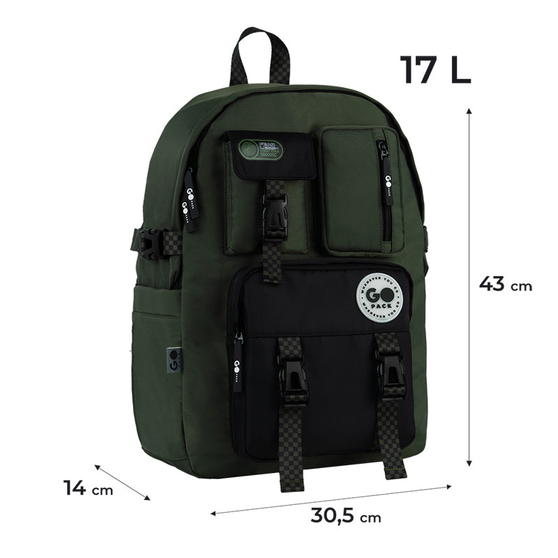 Backpack GoPack Education Teens Khaki GO26-2500L-4