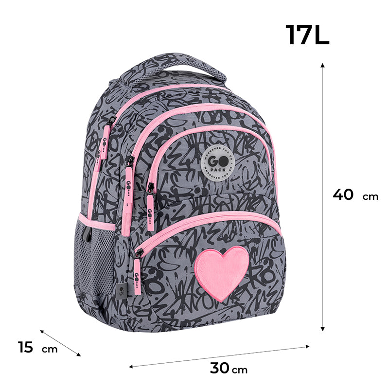 Backpack GoPack Education Fluffy Heart GO26-175M-4