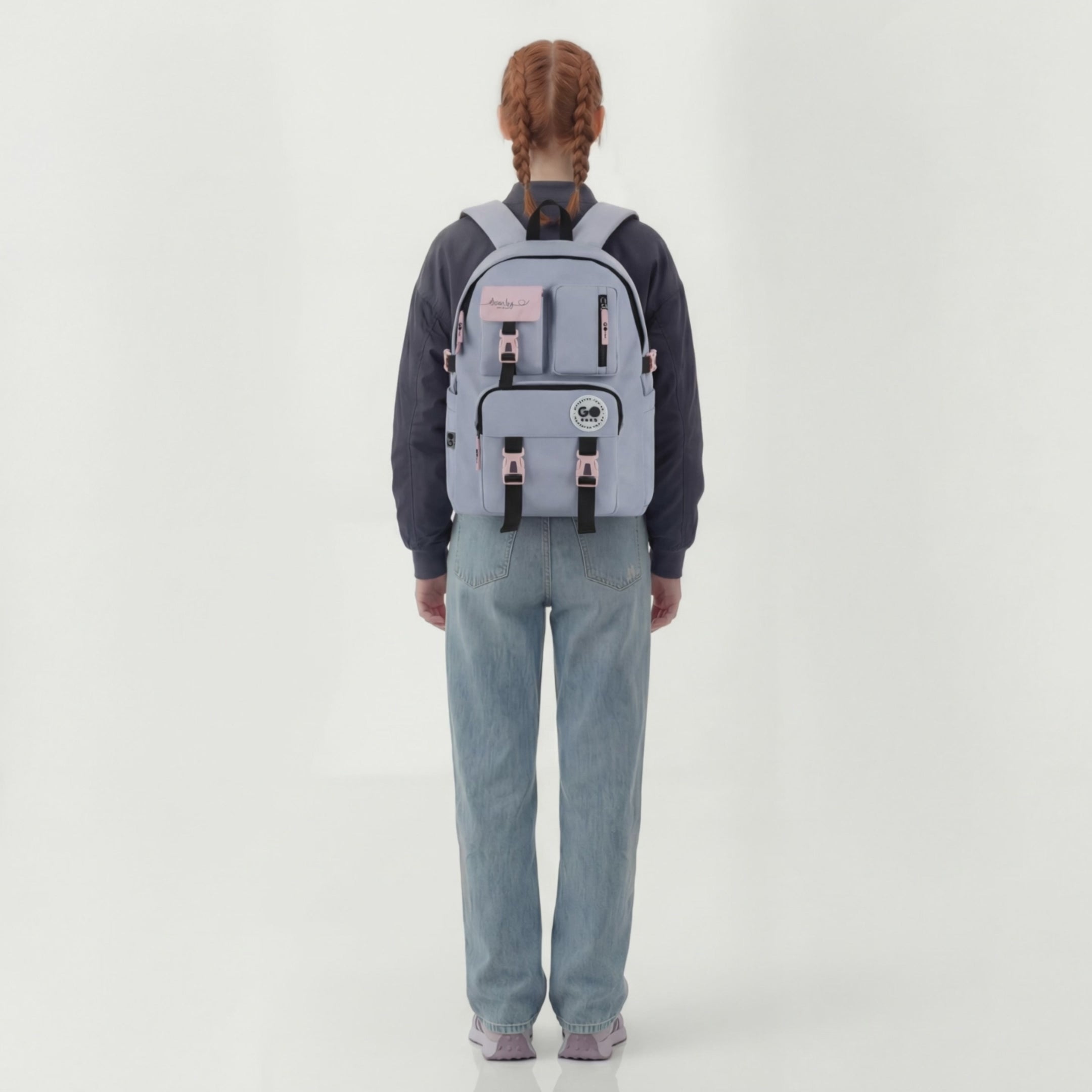 Load video: Backpack GoPack Education Teens Gray GO26-2500L-1