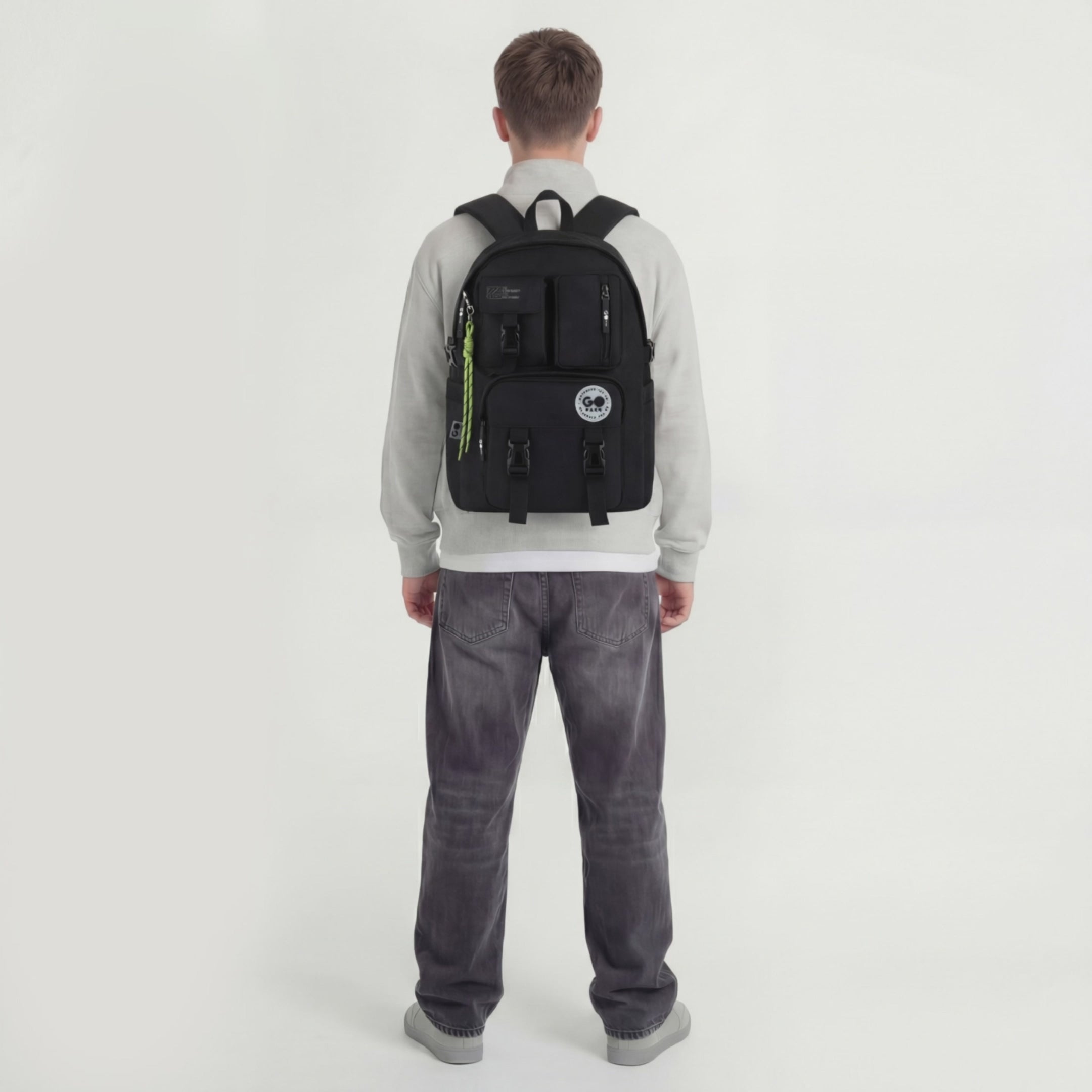 Load video: Backpack GoPack Education Teens Black GO26-2500L-3