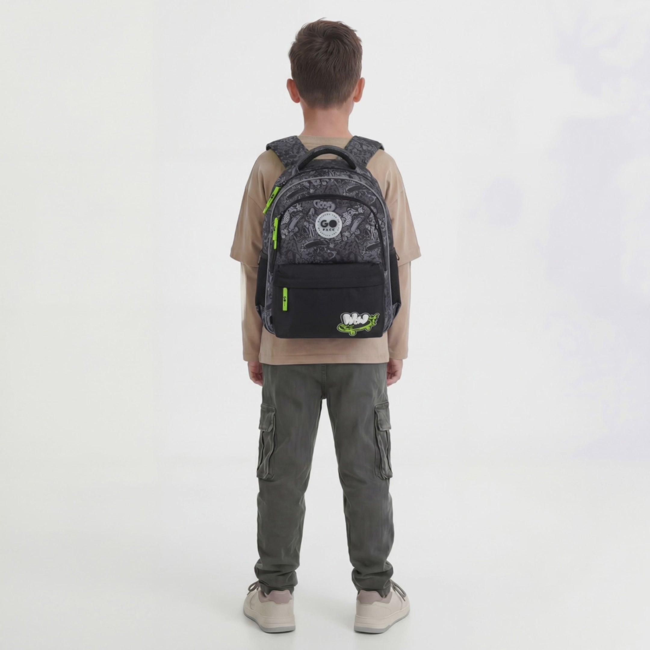 Load video: School backpack GoPack Education Wow Skate GO26-182M-7