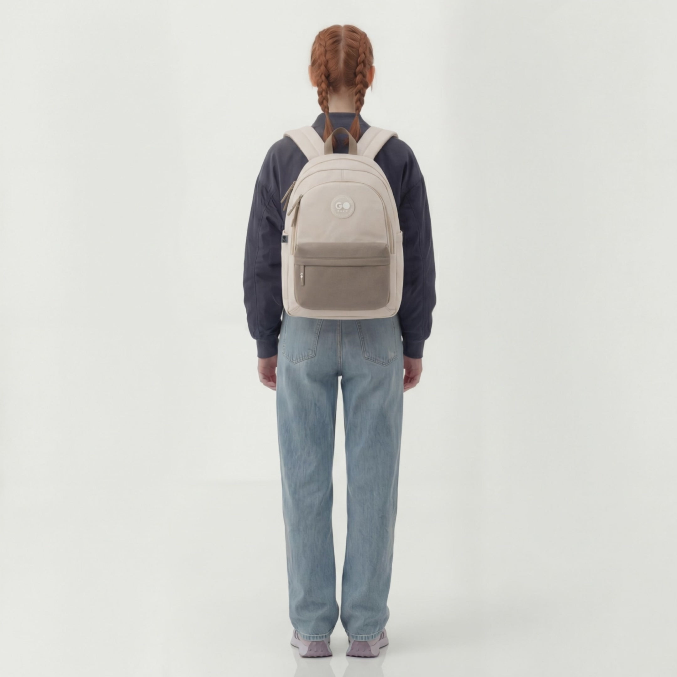 Load video: School backpack GoPack Education Beige, Brown GO26-141L-1