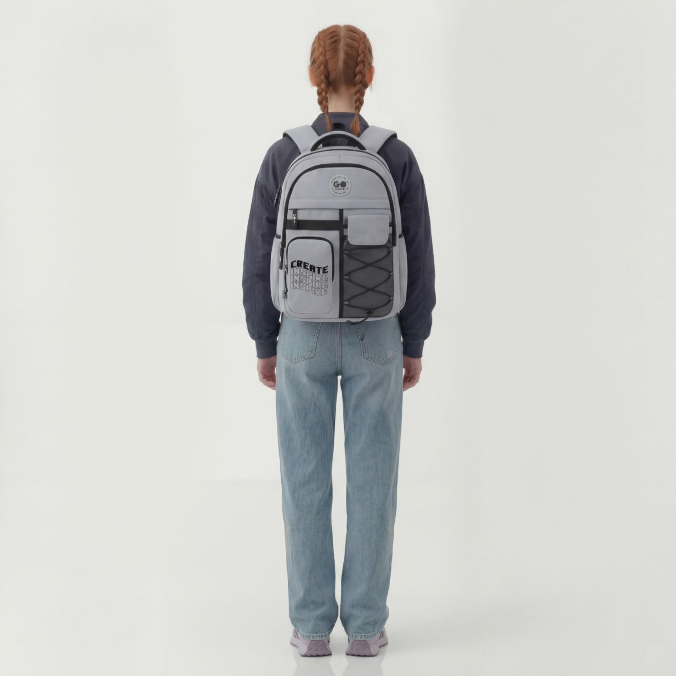 Load video: Backpack GoPack Education Teens Gray GO26-184L-2