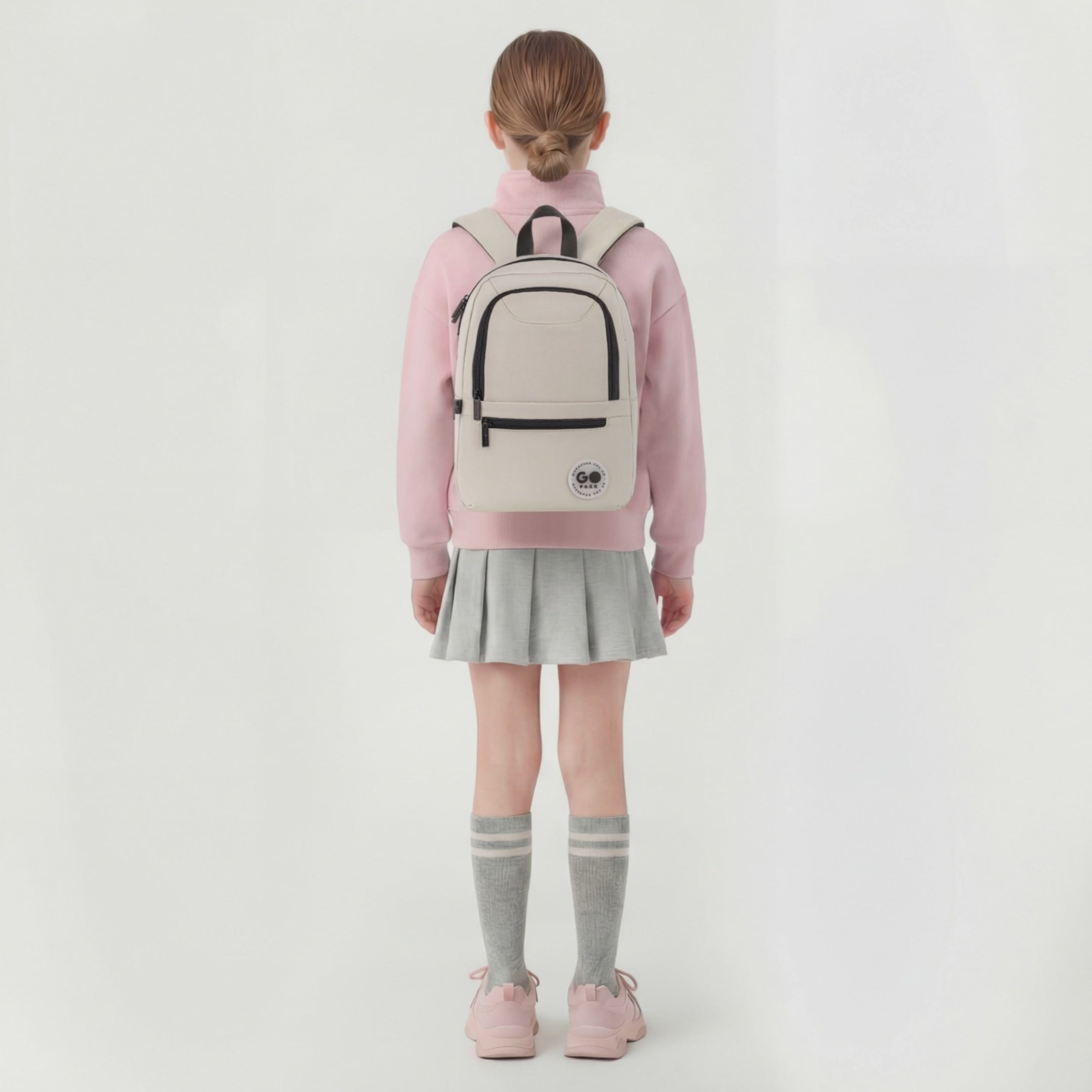 Load video: Backpack GoPack Education Teens Beige GO26-119S-3