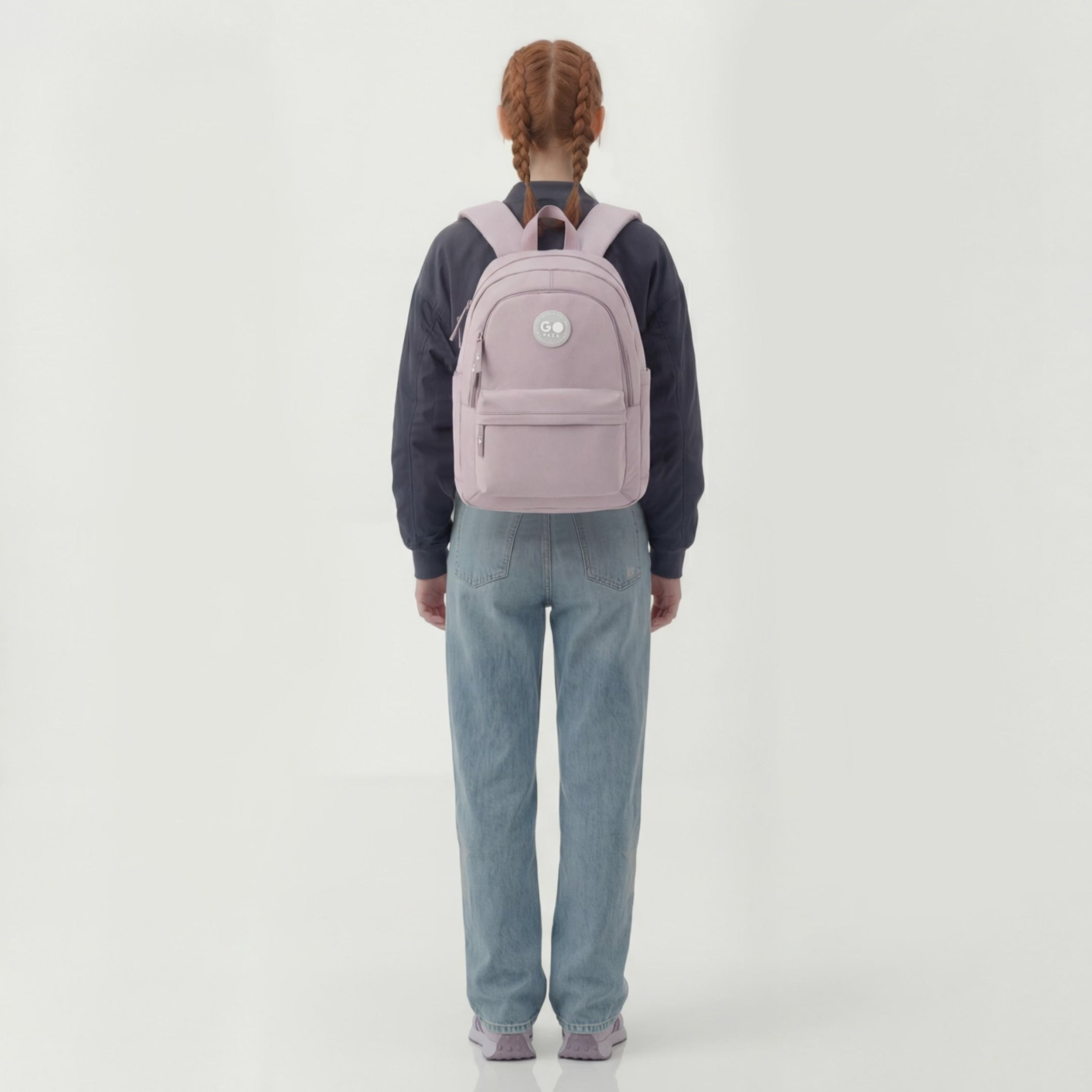 Load video: School backpack GoPack Education Powder Pink GO26-141L-2