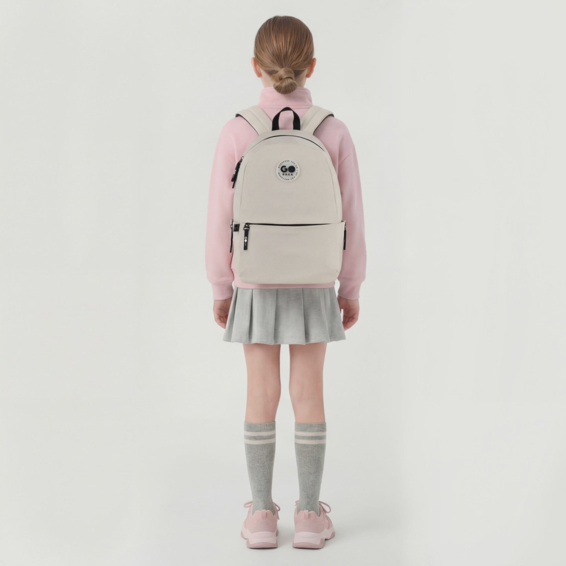 Load video: Backpack GoPack Education Teens Beige GO26-188M-1