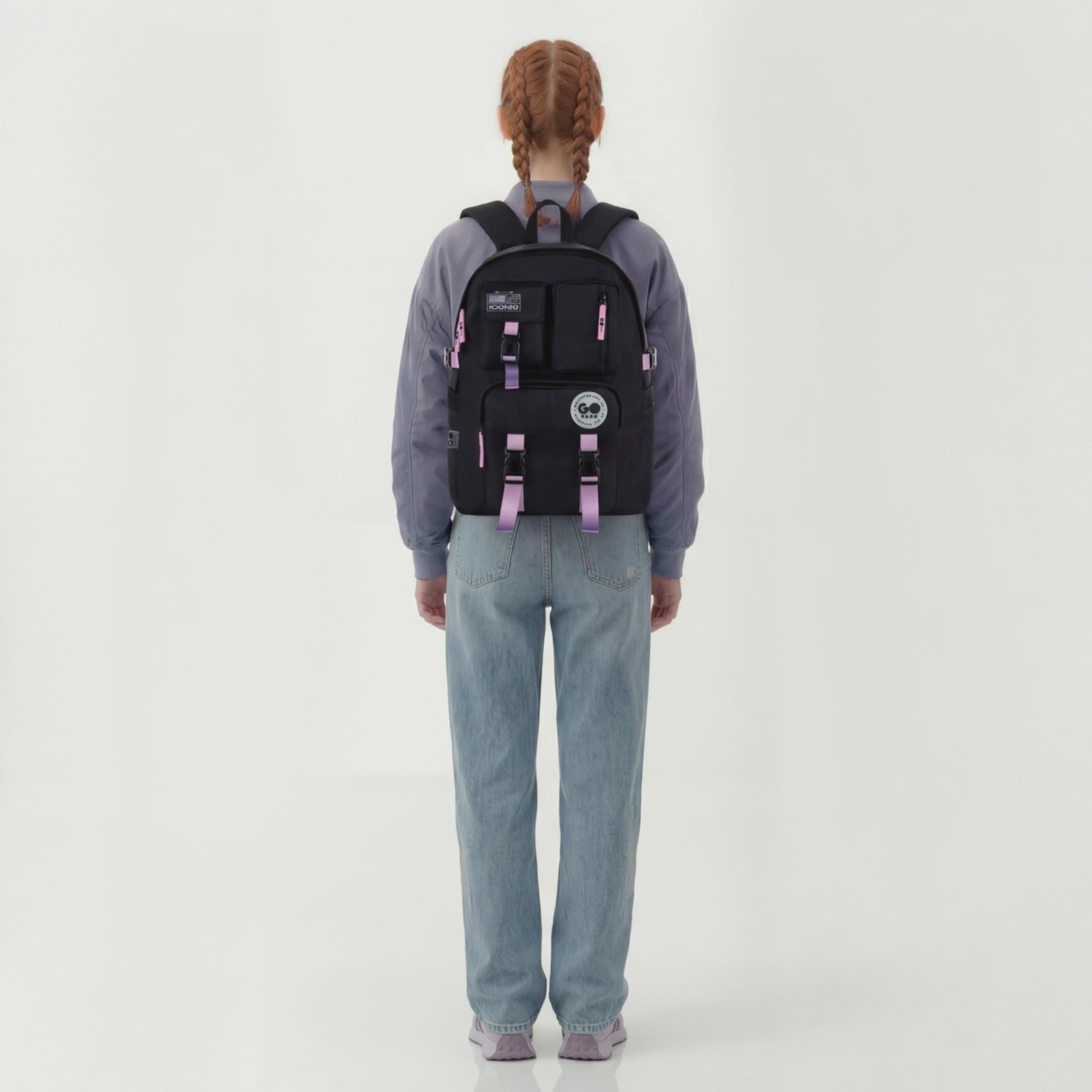 Load video: Backpack GoPack Education Teens Black, Gradient GO26-2500L-2