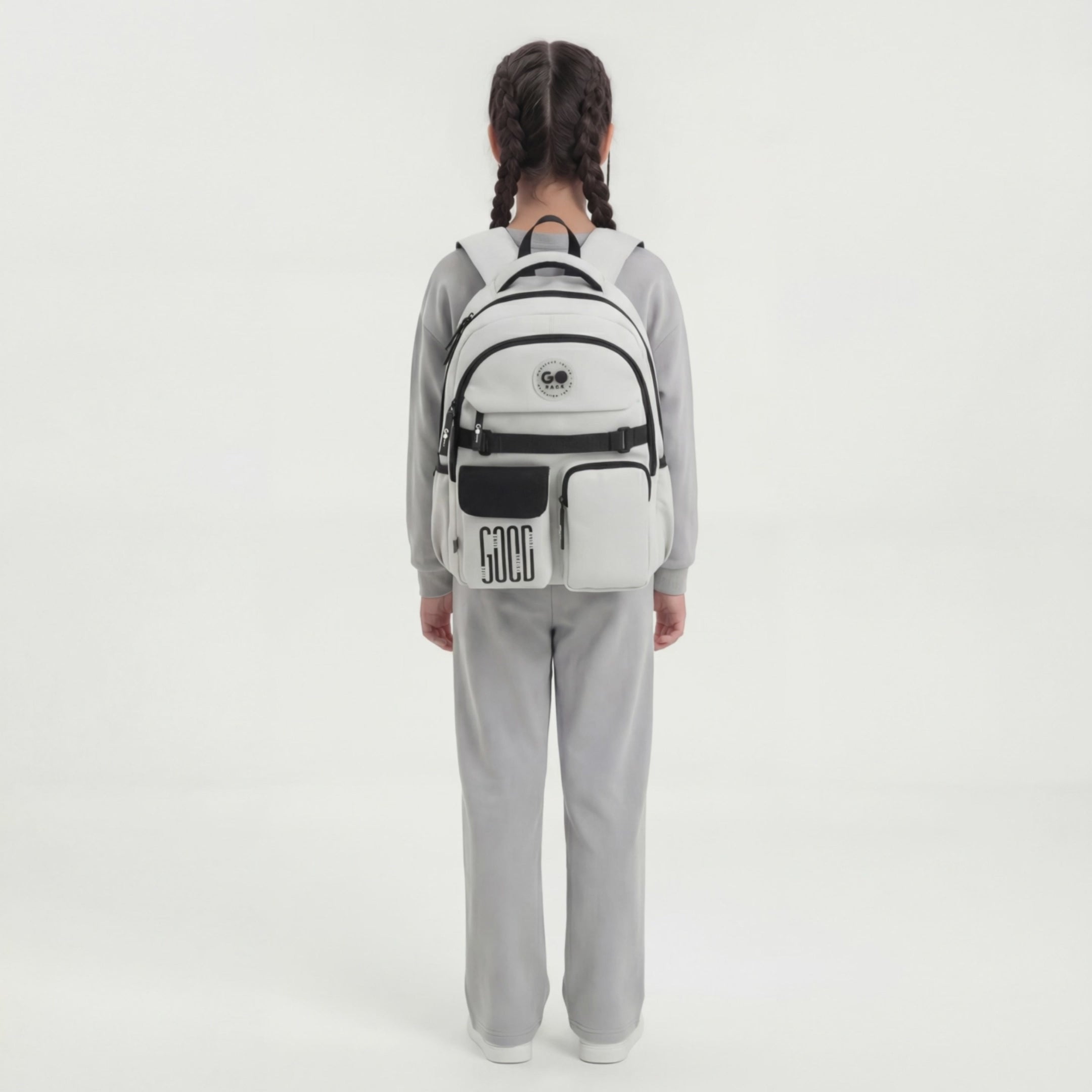 Load video: Backpack GoPack Education Light gray GO26-183M-2