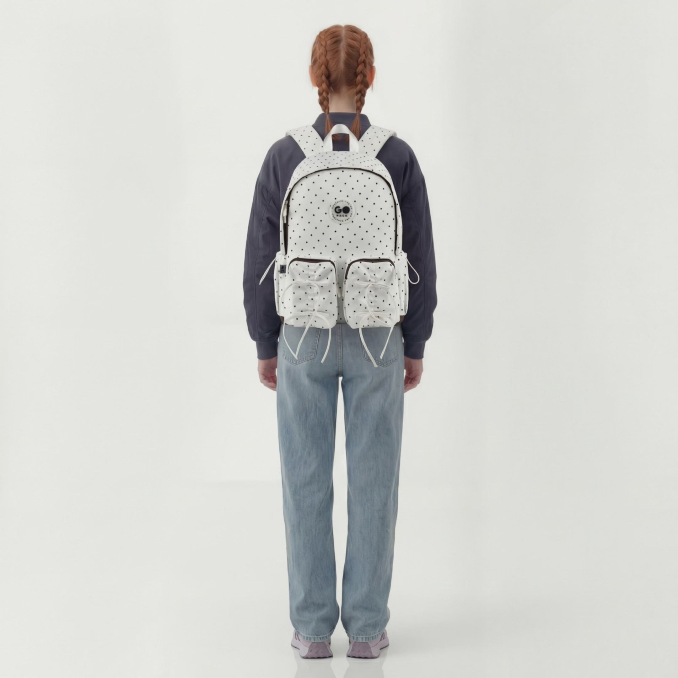 Load video: Backpack GoPack Education Teens Milky White GO26-130L-1