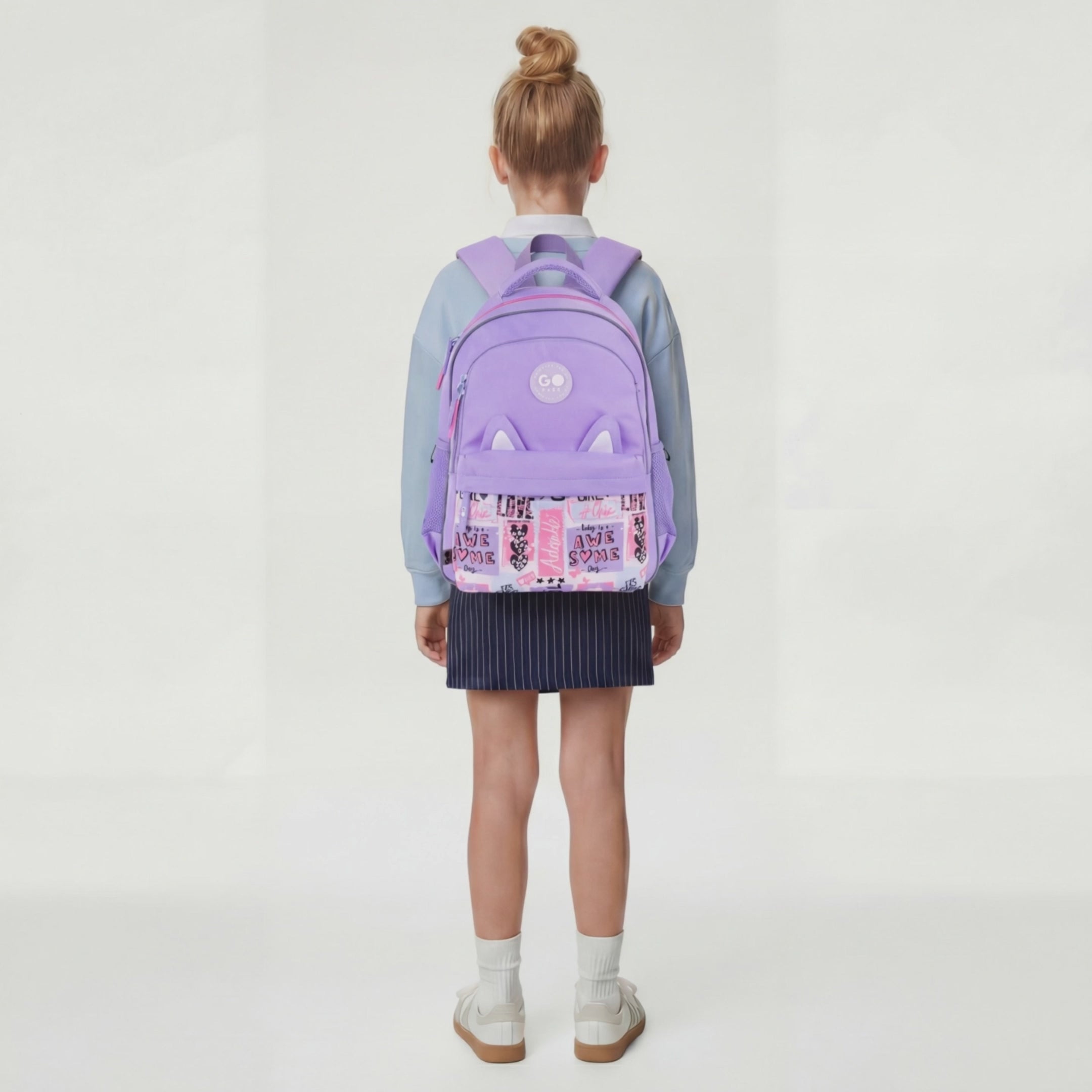 Load video: School backpack GoPack Education Cute Ears GO26-182M-4